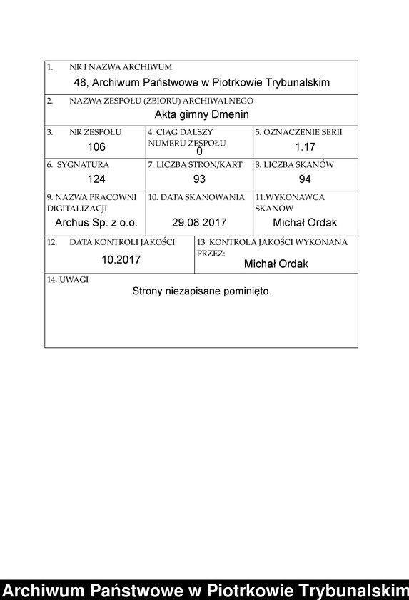 image.from.unit.number "Księga ludności stałej wsi: Kodrąb, Chamborowa i Osady Rogaszyn"