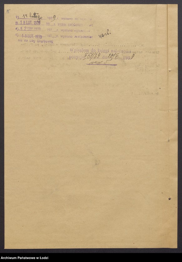 Obraz 17 z jednostki "Szymon Wajnberg, Mojsze – Icchok Wajnberg – wyrób towarów włokienniczych i skręcalni"