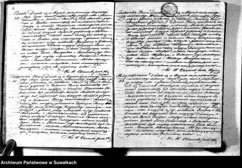 image.from.unit.number "Duplikat akt urodzonych, zaślubionych i zmarłych parafii wigierskiey z roku 1855"
