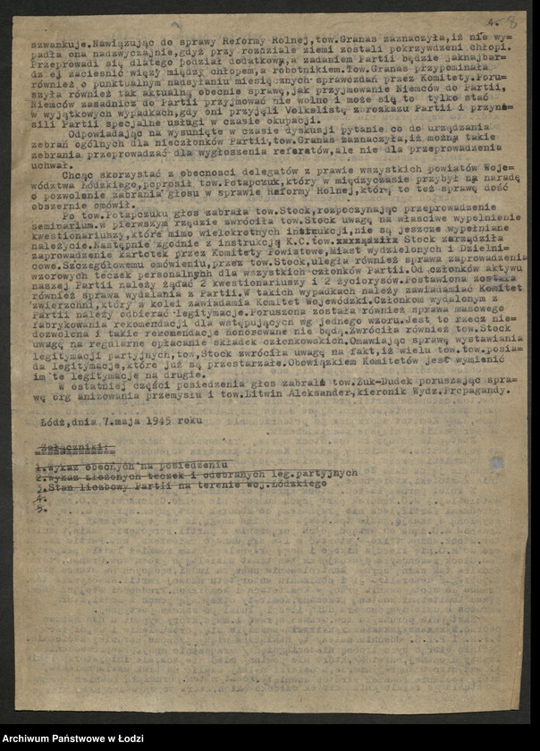 Obraz 9 z jednostki "Protokoły narad instruktorów [personalnych] komitetów powiatowych i miejskich [z załącznikami]"