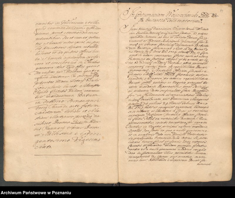 Obraz 14 z jednostki "Liber actorum officii consularis civitatis Posnaniae sub notariatu Stanislai Gąsawski SR.Mtis secretari, officii praesentis notarii necnon vicenotarii Bernardi Stefanowicz iureconsultis Posnaniensis."