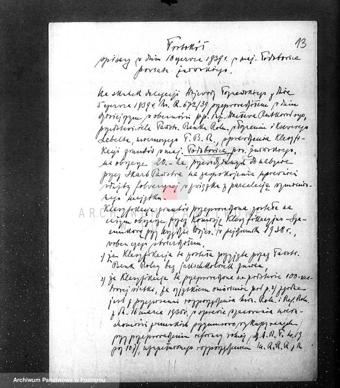 Obraz 17 z jednostki "Majątek Podobowice w powiecie żnińskim nabycie nieruchomości w trybie art.. 8 ustawy o wykonaniu reformy rolnej"