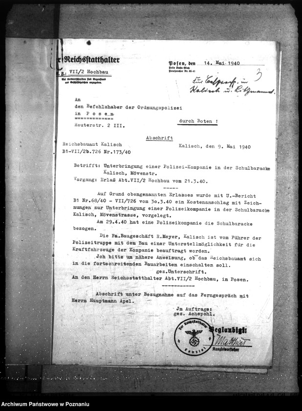 Obraz 7 z jednostki "Unterbringung einer Polizei- Kompanie in Kalisch"