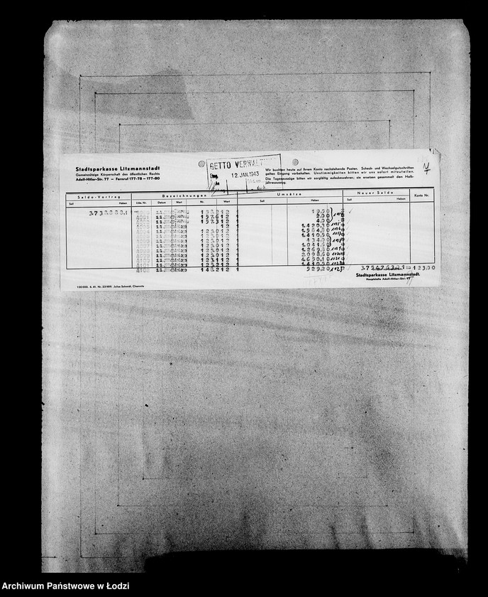 Obraz 11 z jednostki "Sonderkonto 12300 Bankauszüge"