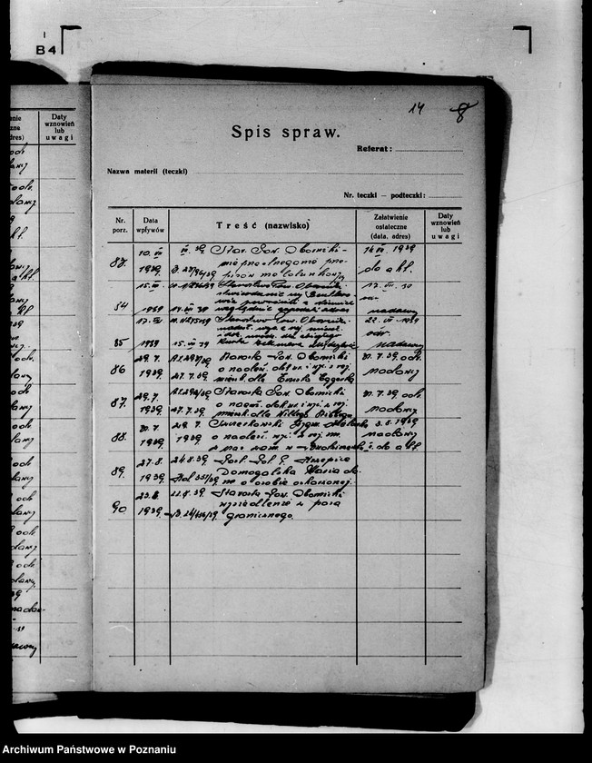Obraz 18 z jednostki "Spisy spraw /Referat IV/ Wydział Pracy i Opieki Społecznej"