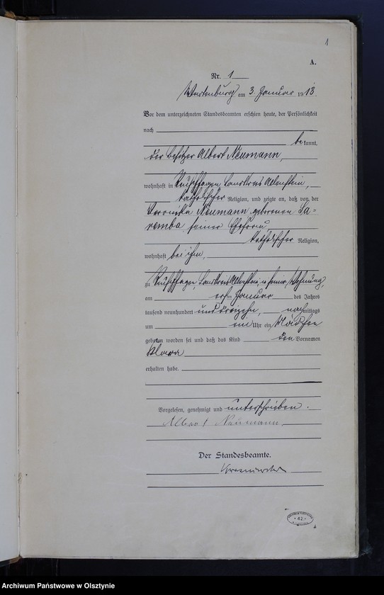 image.from.unit.number "Geburts-Haupt-Register Nr 1 - 142"