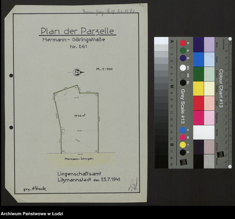 Obraz 1 z jednostki "Plan der Parzelle Hermann - Göringstrasse Nr 261"