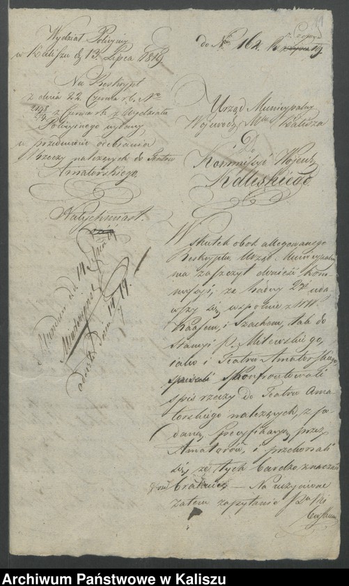 Obraz 14 z kolekcji "Dary Teatru Amatorskiego w Kaliszu na rzecz kaliskiego szpitala w latach 1819-1822111"