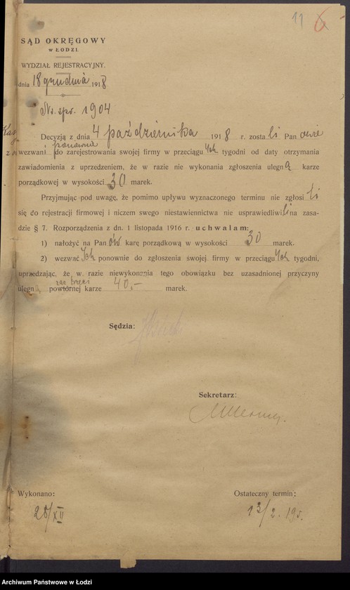 Obraz 13 z jednostki "Fiszel Zelwer i Moszek Bornstein - sprzedaż towarów manufakturowych"