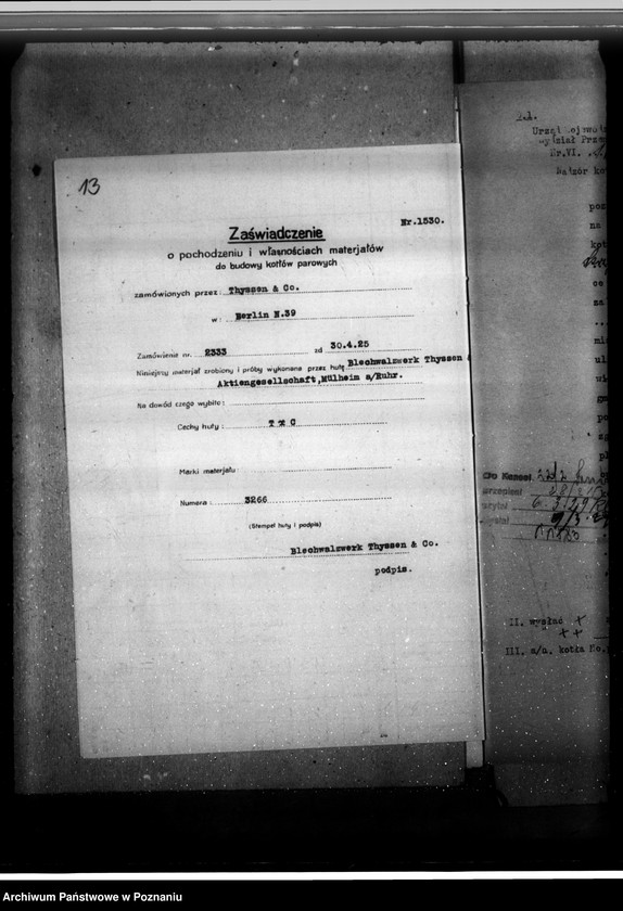 Obraz 18 z jednostki "Majętność Wonieść, pow śmigielski własność J. Wedemeyer nr woj. kotła 6265"