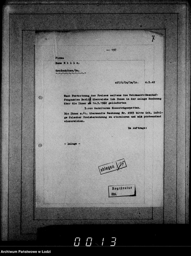 Obraz 11 z jednostki "[Korespondencja z urzędami, instytucjami i firmami]"