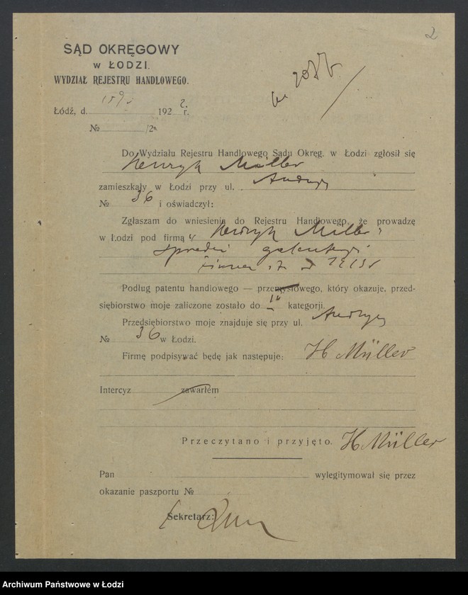 Obraz 4 z jednostki "Henryk Müller – sprzedaż galanterii"