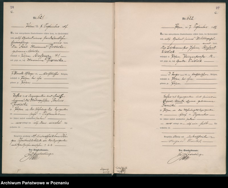 Obraz 16 z jednostki "Księga miejscowa zgonów tom II [Rejestr główny zgonów]"