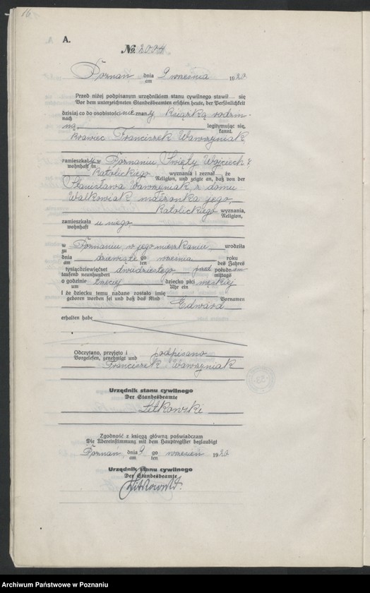 Obraz 18 z jednostki "Księga urodzeń odpis tom VI [Rejestr poboczny urodzeń]"