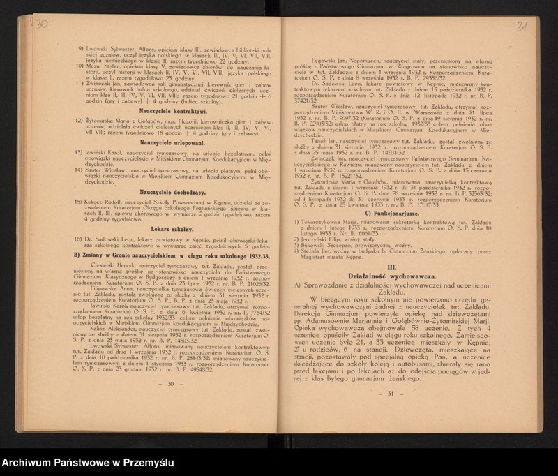 image.from.unit.number "IV Sprawozdanie Dyrekcji Państwowego Gimnazjum Koedukacyjnego w Kępnie za rok szkolny 1932/33"