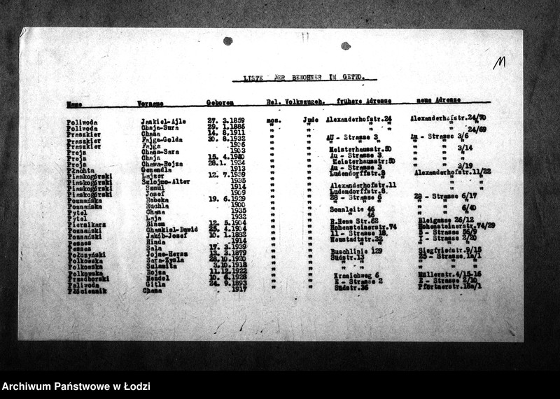 Obraz 15 z jednostki "[Alfabetyczny spis mieszkańców getta. Litera P]"