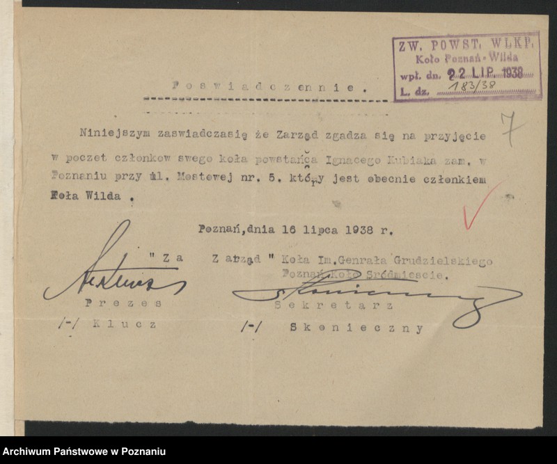 Obraz 12 z jednostki "Koło Śródmieście im. gen. Grudzielskiego w Poznaniu."