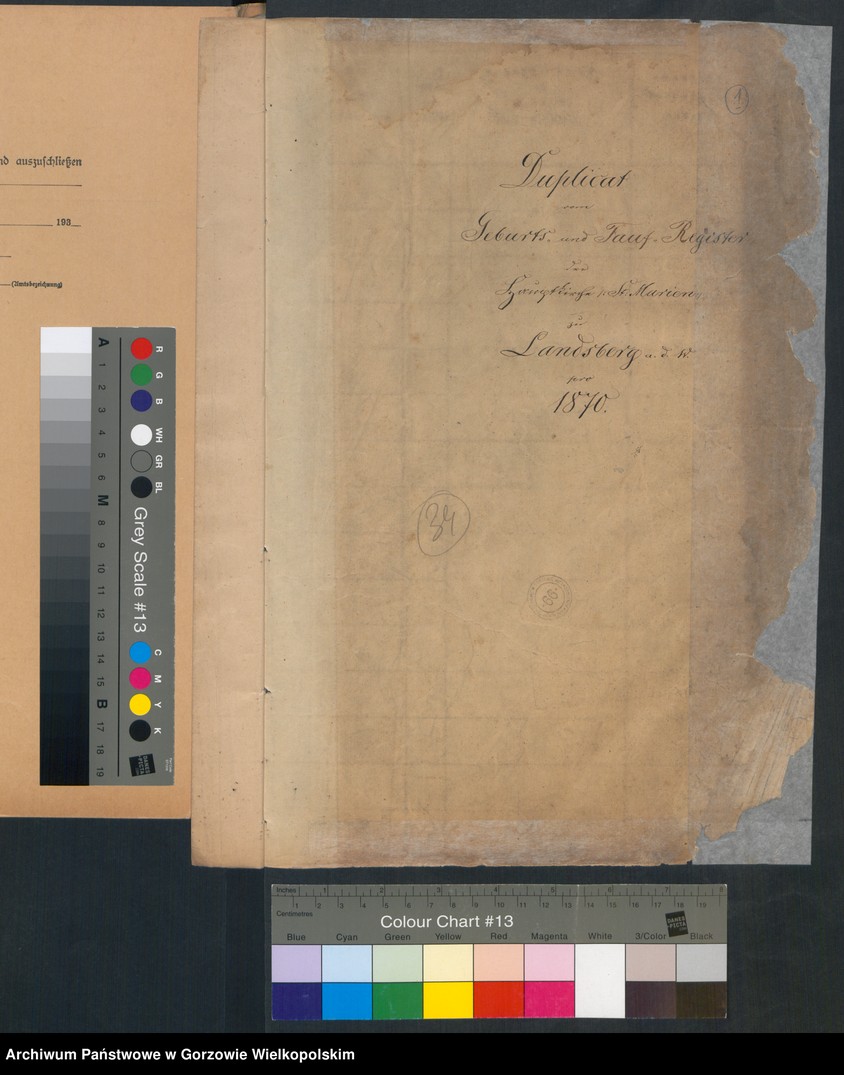 image.from.unit.number "Duplikate der Hauptkirche zu Landsberg an der Warthe (zawiera też księgę zgonów Konkordien, reformirte und Militair Kirchen Gemeinde z 1870 r.)"