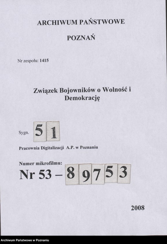 Obraz 3 z jednostki "Informacje o strukturze organizacyjnej i działalności Zarządu Okręgu Związku Bojowników o Wolność i Demokrację w Poznaniu."