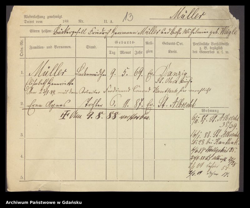 image.from.unit.number "Karty meldunkowe: Müller Edwin - Müller Gustav"
