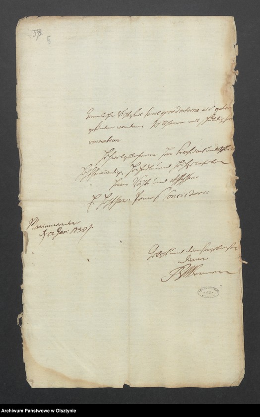 image.from.unit.number "Copia der geführten Kirchen Visitstions Recesse der Ämter Marienwerder [Kwidzyn] Schönberg [Szymbark] und Deutsch Eylau [Iława] de Anno 1738"
