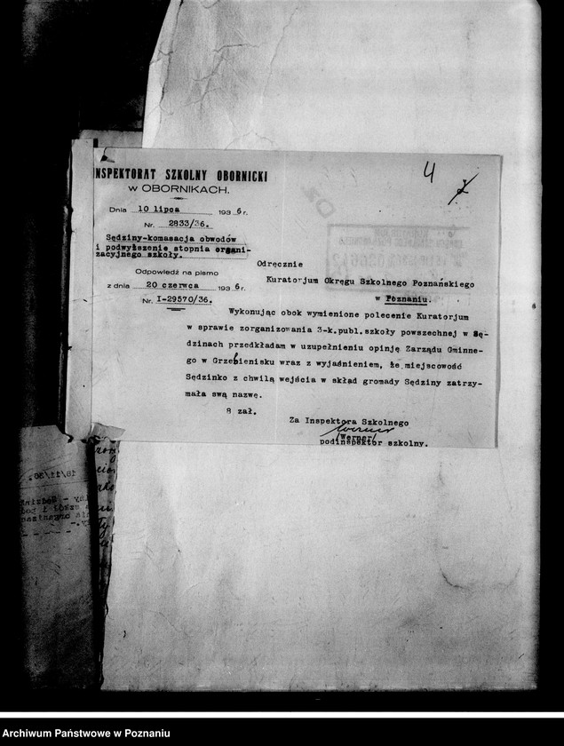 Obraz 8 z jednostki "Szkoła Powszechna- Sędzin, powiat Szamotuły"