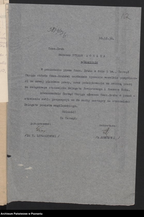 Obraz 19 z jednostki "Mogilno - akta delegata powiatowego."