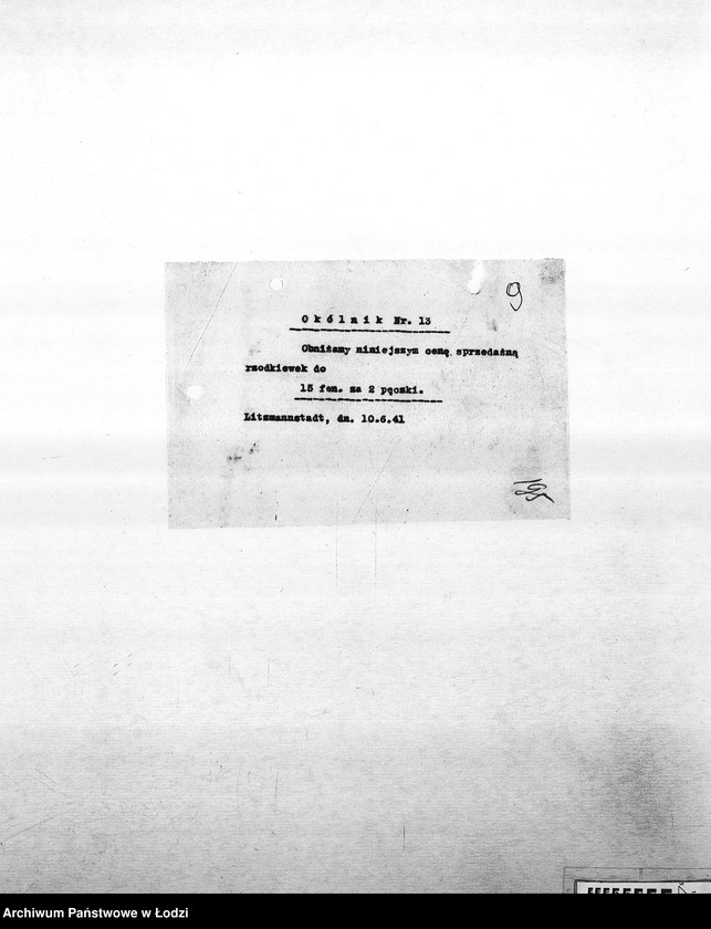 Obraz 12 z jednostki "[Okólniki różnych wydziałów i oddziałów (warzyw, kart, kuchni, mleczarni itd.) przesyłane do PSŻ]"