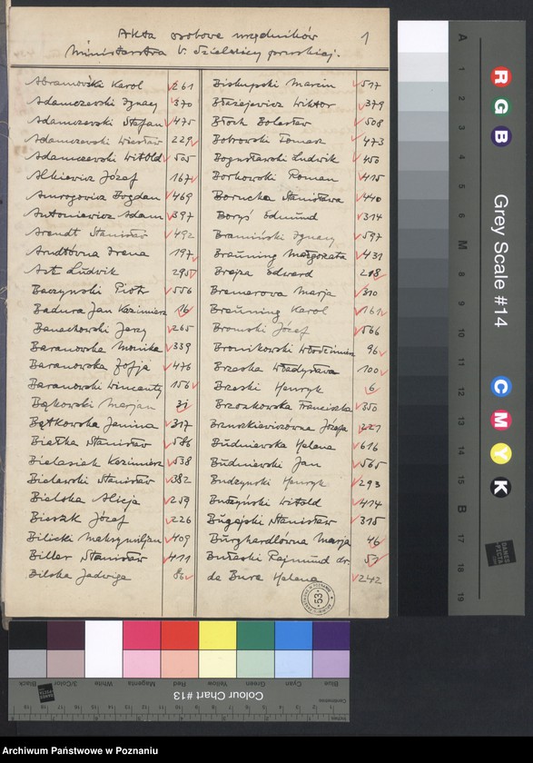 Obraz 3 z jednostki "[Spisy urzędników Ministerstwa byłej dzielnicy pruskiej]"