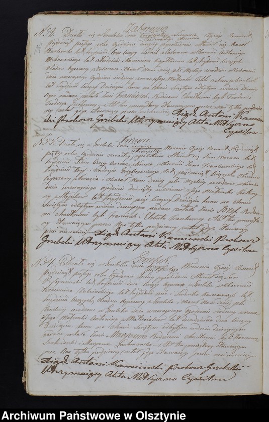 image.from.unit.number "Duplikat Aktów Urodzenia, Zaślubień, Zeyścia z Roku 1855 z Parafij Grzebskiey"