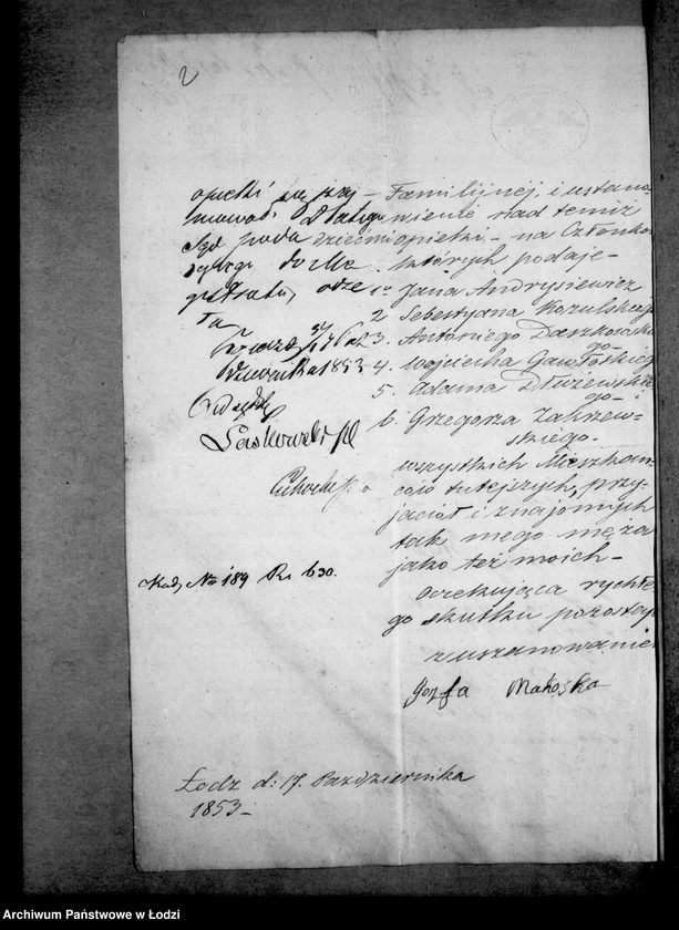 Obraz 6 z jednostki "Akta tyczące się ustanowienia opieki opieki nad nieletnimi dziećmi i sporządzenia spisu inwentarza pozostałości po zmarłym Antonim Makowskim"