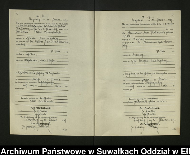 image.from.unit.number "[Sterbe - Register (Neben - Register) Standesamt Angerburg einschl. der Bezirke Gross Strengeln, Kehlen und Prinowen]"