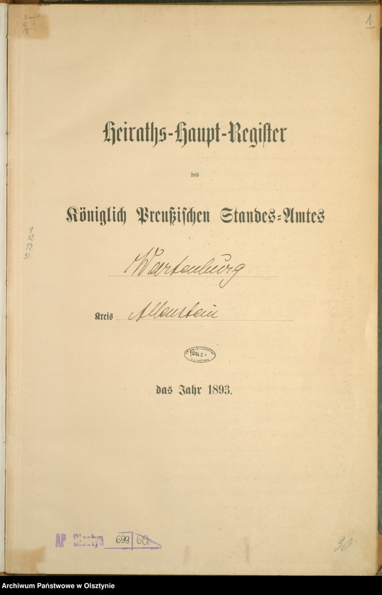 image.from.unit.number "Heiraths-Haupt-Register Nr 1 - 31"