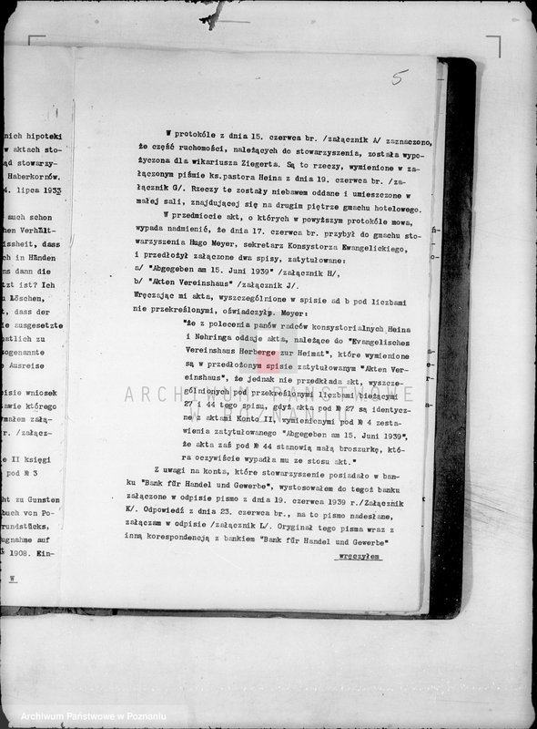 Obraz 9 z jednostki "Evangelisches Vereinhaus,,Herberge zur Heimat" w likwidacji, Obrót w Banku Gospodarstwa Krajowego"