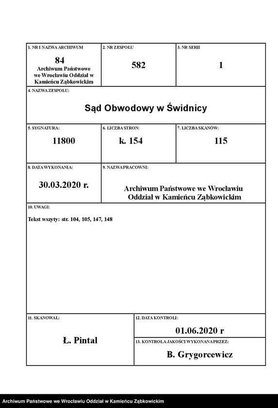 image.from.unit.number "Amtsgericht Schweidnitz Duplicate der Kirchenbücher zu Schwengfeld"