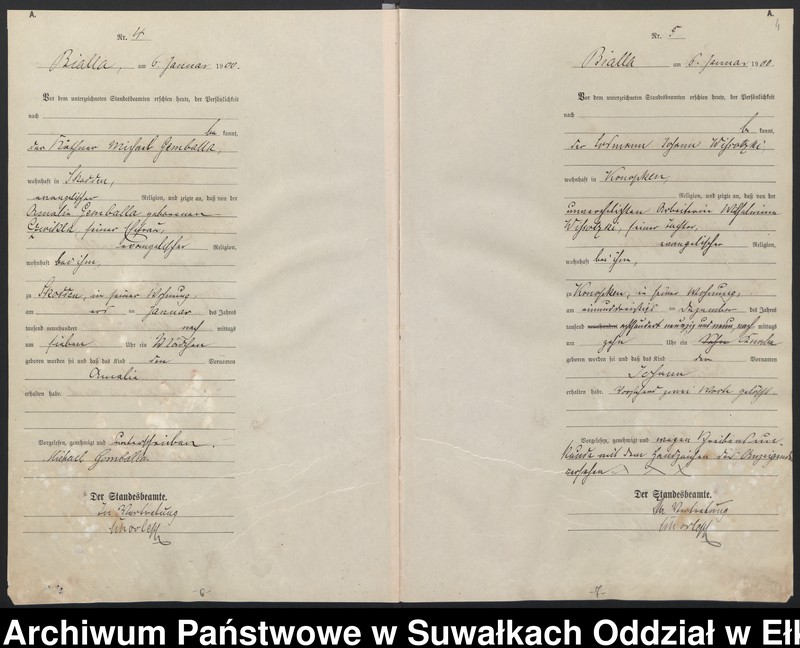 image.from.unit.number "Geburts-Haupt-Register des Königlichen Preussischen Standes-Amtes Belzonzen Kreis Johannisburg"