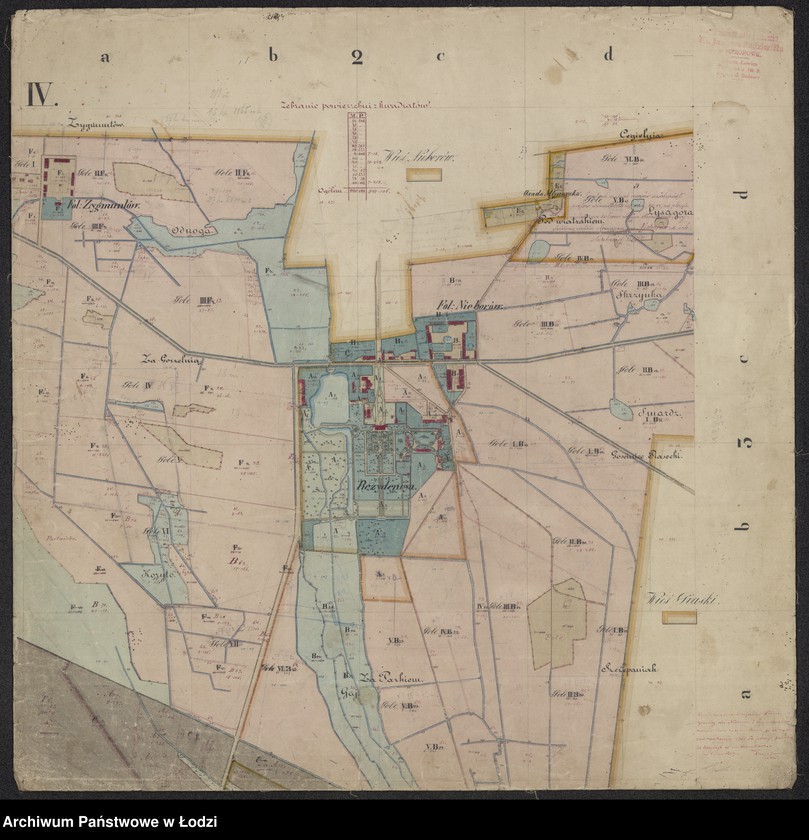 Obraz 4 z jednostki "Pierworys pomiaru dóbr prywatnych Nieborów składających się z folwarków Nieborów, Zygmuntów, Łasieczniki, Jasionna, Wólka Łasiecka, Kaczew, Polesie, Chyleniec ... oraz przyległych lasów ..."