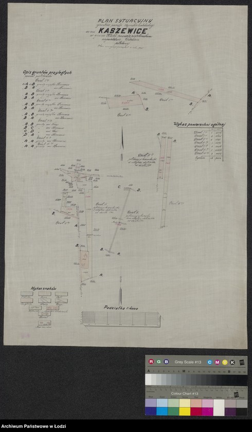 Obraz 1 z jednostki "Plan sytuacyjny gruntów parafii rzymsko-katolickiej we wsi Kaszewice ..."
