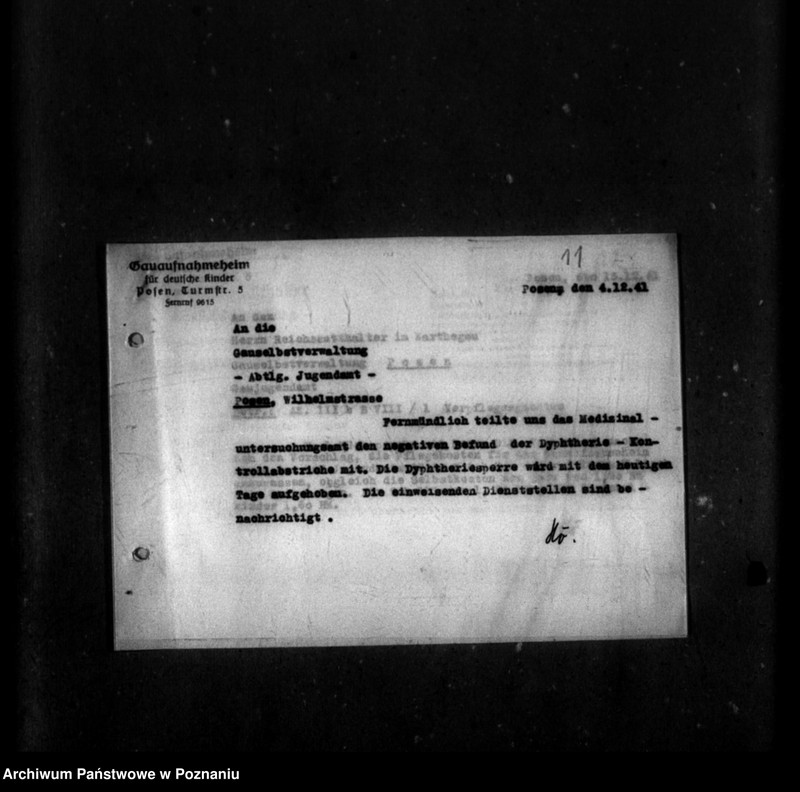 Obraz 15 z jednostki "Schriftwechsel mit Gaujugendamt betreffend ehemalige Heimkinder [Korespondencja w sprawie przyjęcia dzieci oraz ich dalszych losów]."