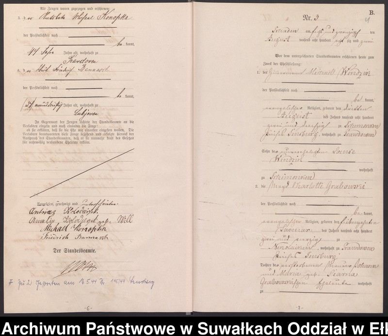 image.from.unit.number "Heiraths-Haupt-Register des Königlich Preussischen Standes-Amtes Schaden Kreis Sensburg"