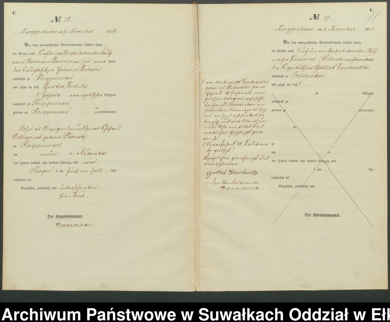 image.from.unit.number "Haupt-Sterbe-Register des Königlich Preussischen Standes-Amtes Landgemeinde Marggrabowa Kreis Oletzko"