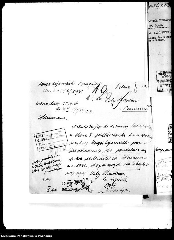 Obraz 12 z jednostki "Doręczenia odznaczeń /m.in. wykazy odznaczonych/"