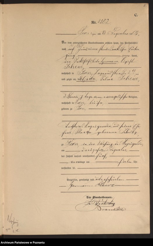 Obraz 7 z jednostki "Księga miejscowa zgonów tom VII"