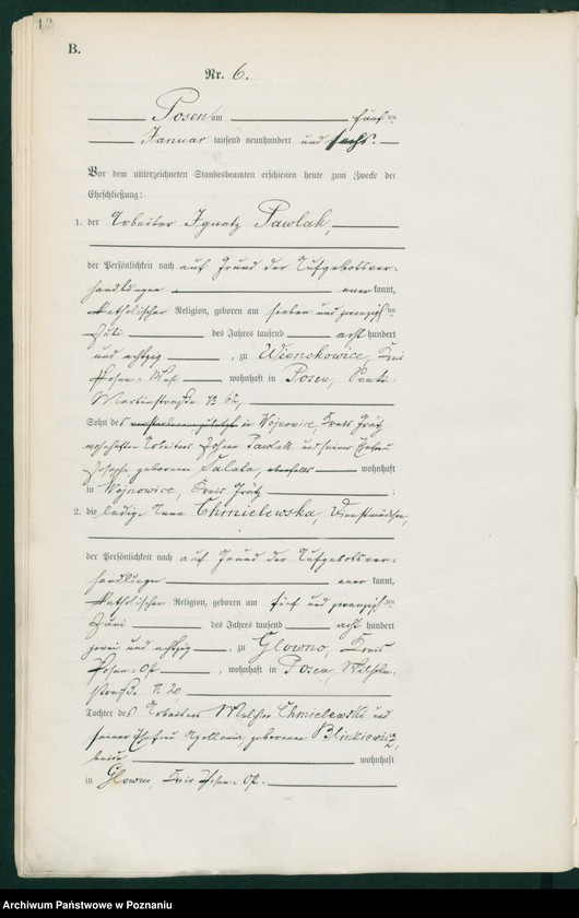 Obraz 13 z jednostki "Księga miejscowa małżeństw tom I"