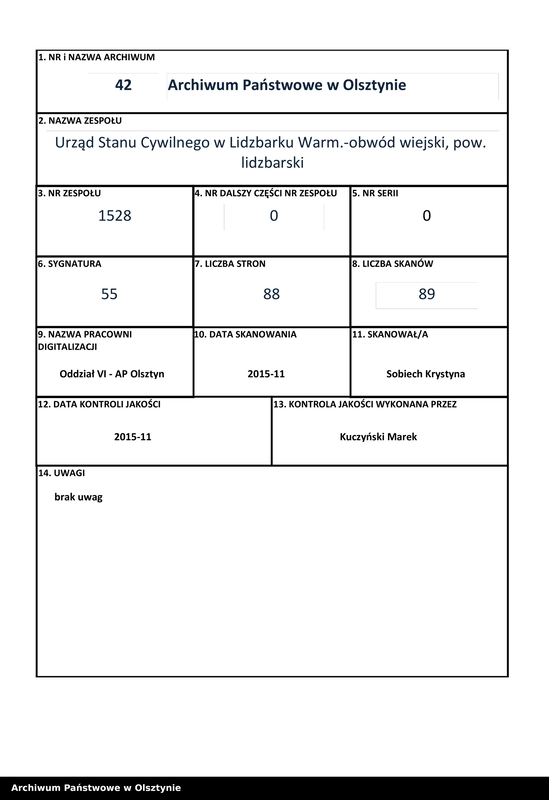 Obraz 1 z jednostki "Sterbe -Neben-Register Nr.1-86"