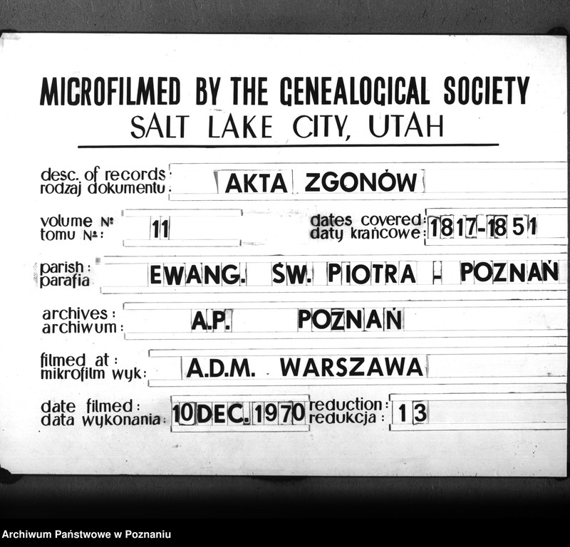 Obraz 1 z jednostki "Kirchenbuch Verstorbenen"