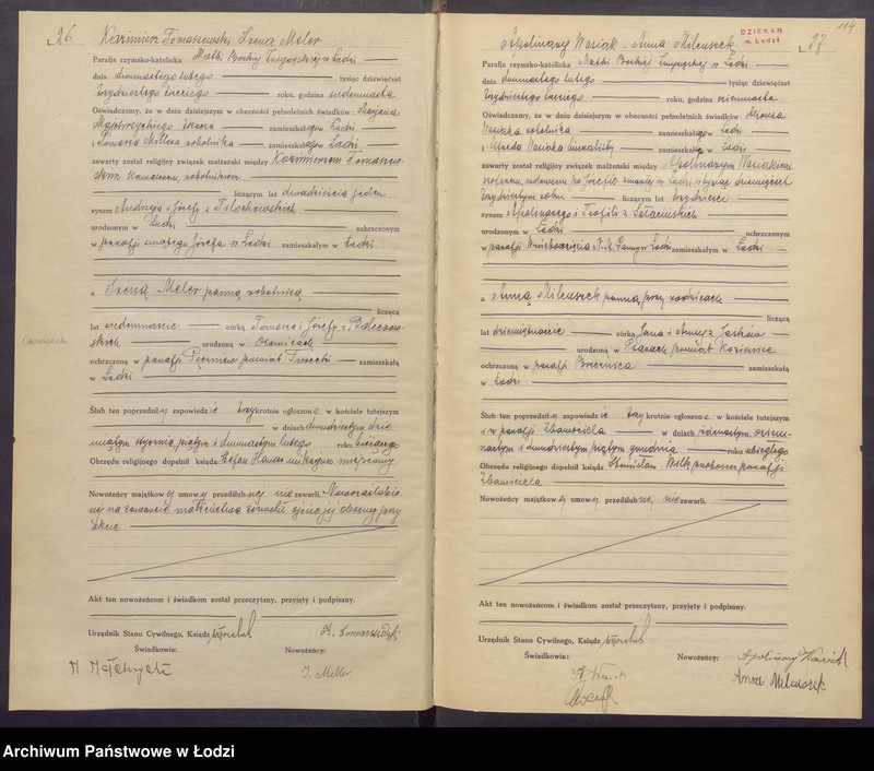 Obraz 16 z jednostki "Akta małżeństw"