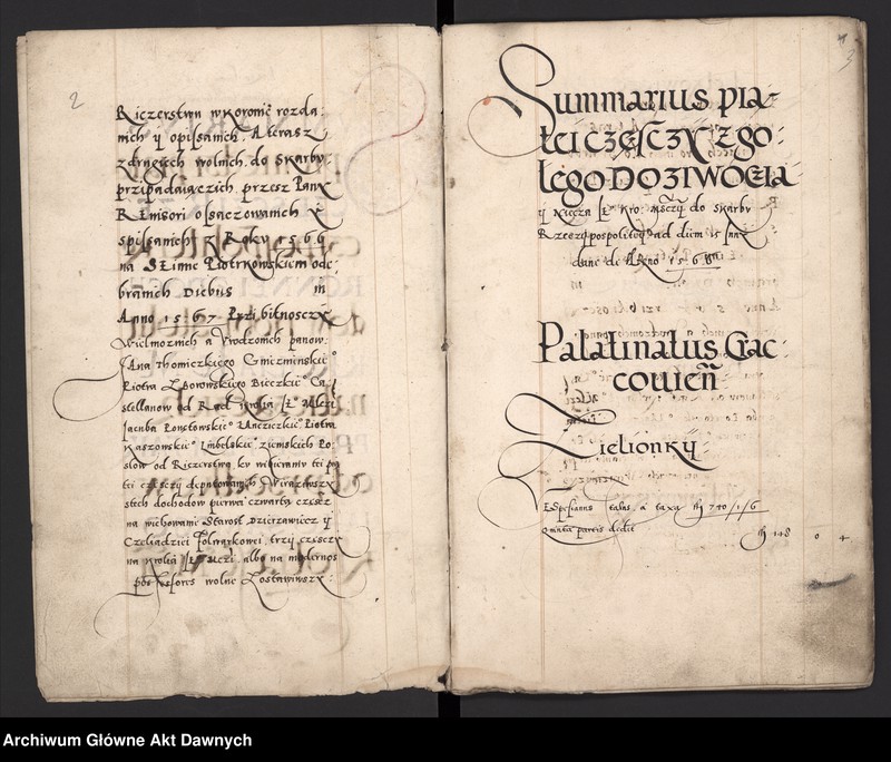 image.from.unit.number "Sumariusz pieniędzy i rejestr retenty piątej części z dochodów dóbr stołowych z terenów całej Rzeczpospolitej."