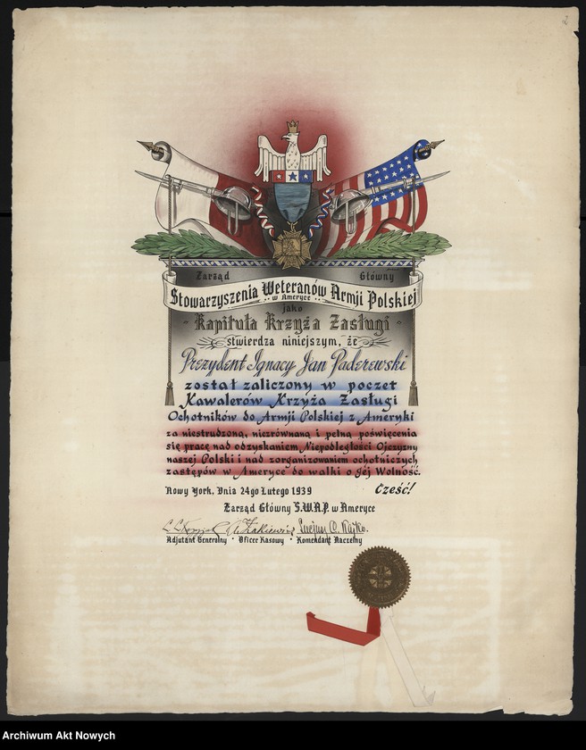 image.from.unit.number "Dyplomy honorowych członkowstw i odznaczeń nadanych przez organizacje polonijne: Stowarzyszenie Polsko Rzymsko-Katolickie (Detroit), Stowarzyszenie Weteranów Armii Polskiej w Ameryce i Towarzystwo Polskie w São Paulo"