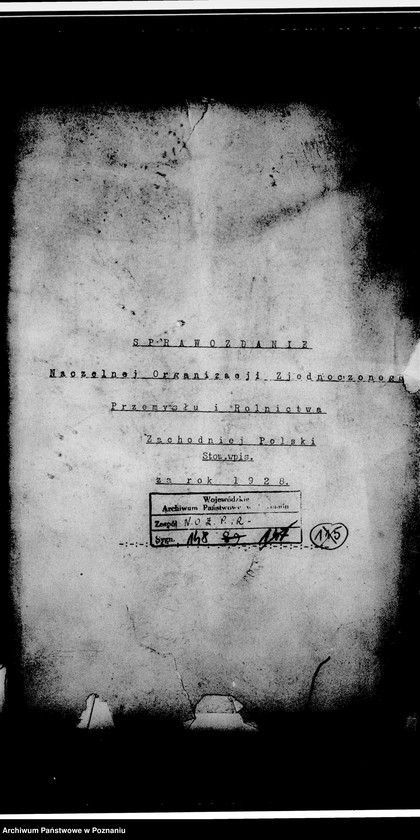 Obraz 4 z jednostki "Sprawozdania Naczelnej Organizacji Zjednoczonego Przemysłu i Rolnictwa Zachodniej Polski"